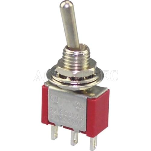 100PCS MTS-123 Momentary ON OFF ON Toggle Switch 6MM 3A 250VAC 3Pin SPDT 3 Position