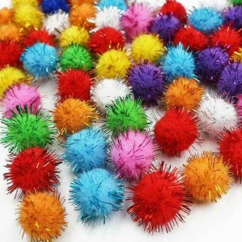 100pcs Pompom ball fluffy Pompom ball DIY sewing clothing home decoration Round Hairball Crafts 10mm-30mm