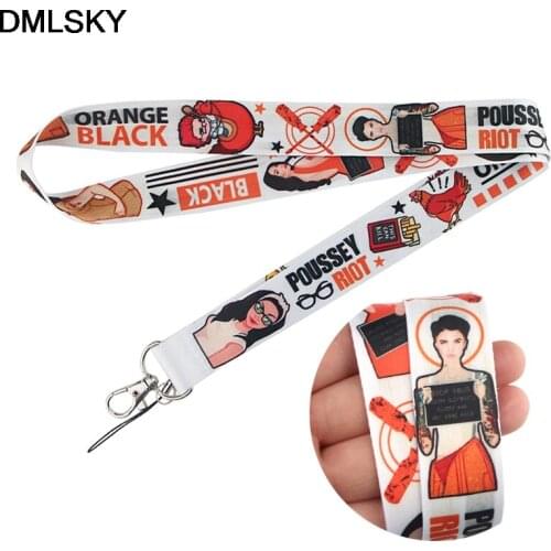 24pcs/lot DMLSKY Woman prison story Lanyard keychains Badge ID Lanyards Mobile Phone Rope key Lanyard M4193