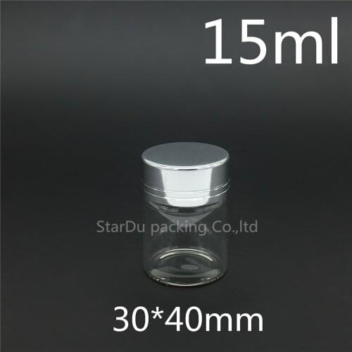 480pcs 30*40mm 15ml screw neck glass bottle with Aluminum cover for vinegar or alcohol,carft/storage candy bottle