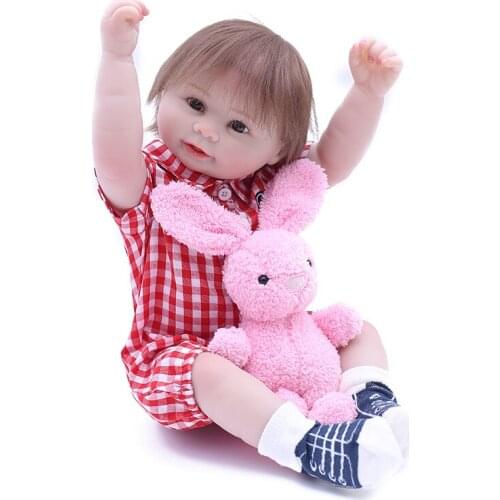 50cm Full Silcione Lifelike Newborn Baby Children Best Playmate Silicone Baby Reborn Dolls Girl Gifts for Birthday Christmas