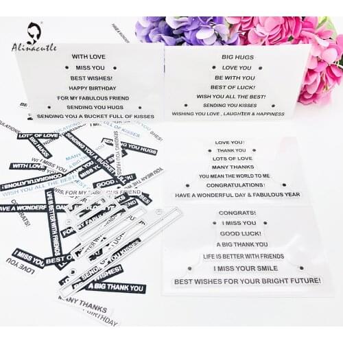 Die Cut With Clear Stamp Banner Tag Stripe Sentiments Scrapbooking Paper Craft Handmade Card Album Punch Art Cutter Alinacraft