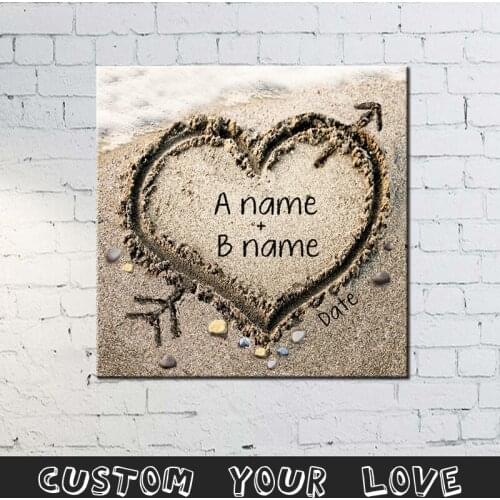 Artcozy Custom Print Shoot Sword Love Square Canvas Oil Painting Spray Printing