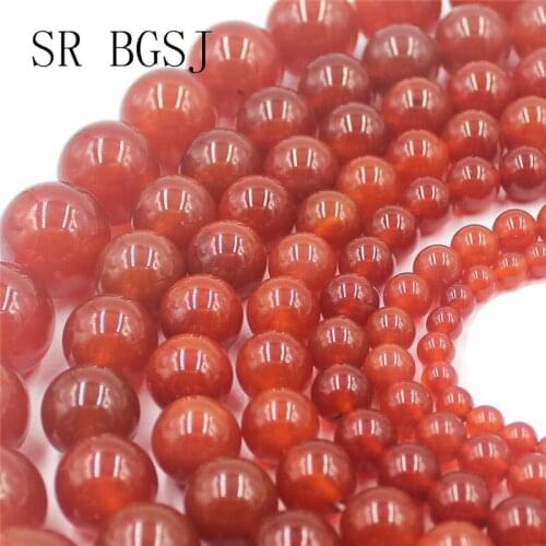 Free Shipping 6 8 10 12 14 16 18 20mm Red Agat Gems Genuine Natural Round Beads Stone DIY Beads Strand 15"