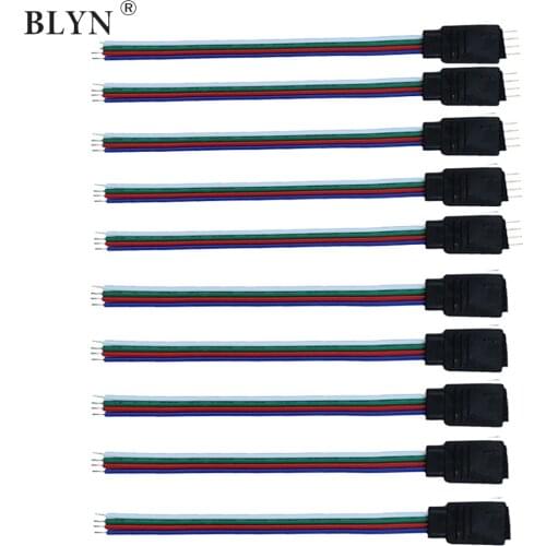 BLYN 5 Pairs 10pcs RGB RGBW LED Strip Connector 4 pin 5 pin Male Female Terminal Welding Cable Connector For 5050 3528 LED Tape