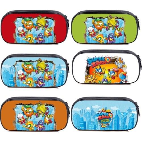 Anime Cartoon Super Zings Pencil Case for Boys Girls Students Superzings Series 6 Pen Bag Children Stationery Bag Pen Case Kids