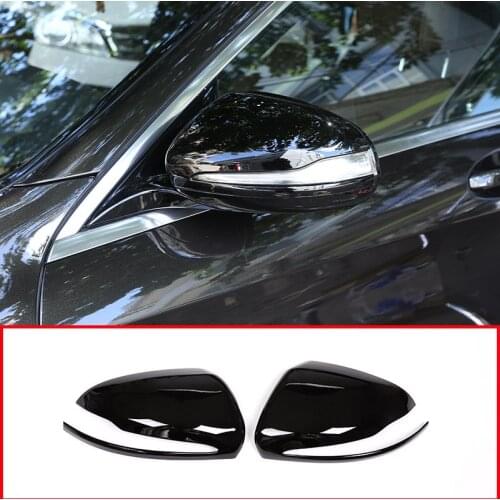 Gloss Black Car Side Rearview Mirror Cover For Mercedes Benz C Class W205 GLC S Class New E Class Car Accessories 2pcs/set
