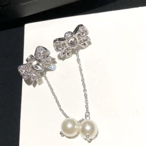 High sense bow earrings tassel long earrings Korean temperament earrings 2020 trendy earrings trendy fashion stud earrings