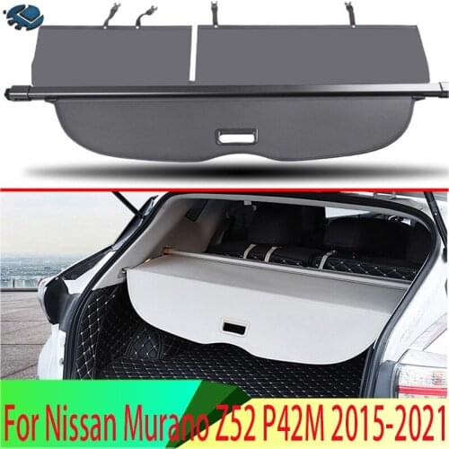 For Nissan Murano Z52 P42M 2015-2019 Aluminum+Canvas Rear Cargo Cover privacy Trunk Screen Security Shield shade Accessories