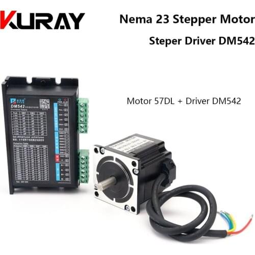 Kuray 2 Phase Nema 23 Stepper Motor 56mm 1.2NM With DM542 57 Driver 4.2A For CNC Machine Or 3D Printer
