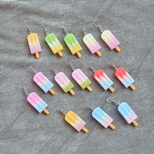 Summer Refreshing Color Lollipop Simple Fresh Earrings Fashion Creative Emulational Ice Cream Funny Eardrop Sweet Cute Jewelry