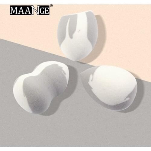 MAANGE Dry-Wet Dual-Purpose Gourd Water Drip Diagonally Cut Powder Puff 2-Color Latex Sponge Makeup Eggs Cosmetic Gift
