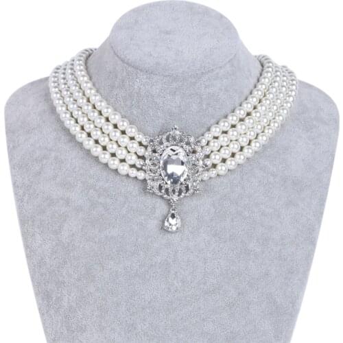 Fashion Women Jewelry Multilayered Beads Chain Romantic Choker Necklace dainty necklaces for women Crystal Classic Accessories