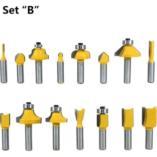 15pcs 8mm Router Bit Set Trimming Straight Milling Cutter for Wood Bits Tungsten Carbide Cutting Woodworking MC02006