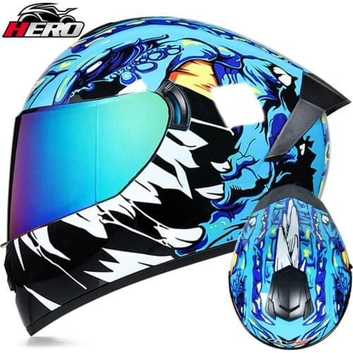 LVS New Motorcycle Helmet Men Full Face Motocross Helmet Moto Riding Racing Helmet Double Lens Crash Casco Moto DOT Approved