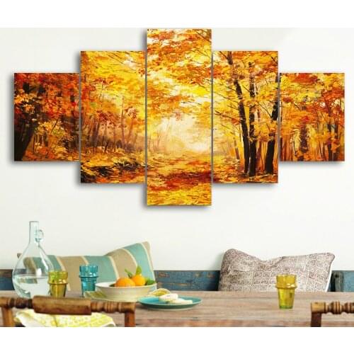 Autumn woods landscape 5pcs pictures 5d diy diamond painting full novelty 2020 mosaic art diamond embroidery new hot WW166