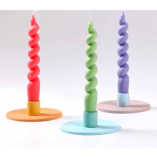 Nicole Candle Holder Decor Silicone Mould Round Concrete Candlestick Mold