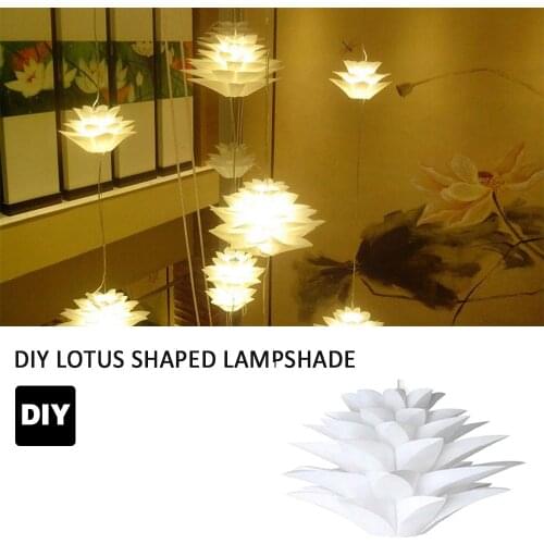 Puzzle Pendant E27 Lamp Shade - Lotus Flower DIY Jigsaw Lampshade Kit - for Hanging Ceiling Light or Floor Lamp