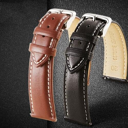 18mm 20mm 22mm 24mmGenuine Leather Watch Band for Casio Seiko Citizen Diesel Fossil Steel Clasp Belt Wrist Strap