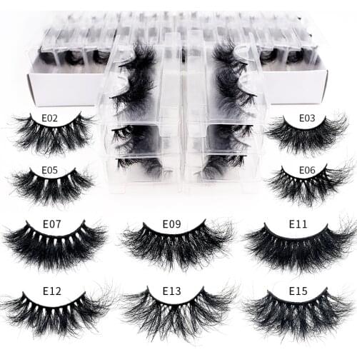 Mink Lashes 25mm Fluffy 3D Lashes in Bulk Long Handmade Soft Full Volume Lashes Wholesale Mink Eyelashes