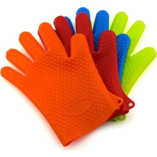 Silicone high temperature resistant heat insulation waterproof anti scald anti slip oven microwave oven gloves silicone gloves