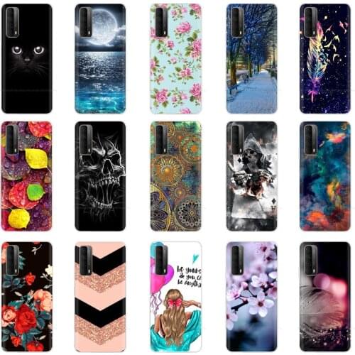 Silicon Case For Huawei Y7A Case 6.67" Soft TPU Back Phone Cover on For Huawei Y7A Y 7A Cartoon Painted Protective Coque Bumper