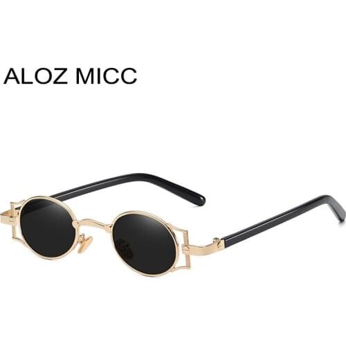 Aloz micc Steampunk Style Round Sunglasses Women Men Fashion Small Frame Metal Sun Glasses For Men Shades UV400 Glasses C20