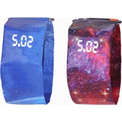 LED New Paper Watch DIY Creative Waterproof Men or Women Sport Watches Magnetic Closure Buckle Digital Watch relogio masculino