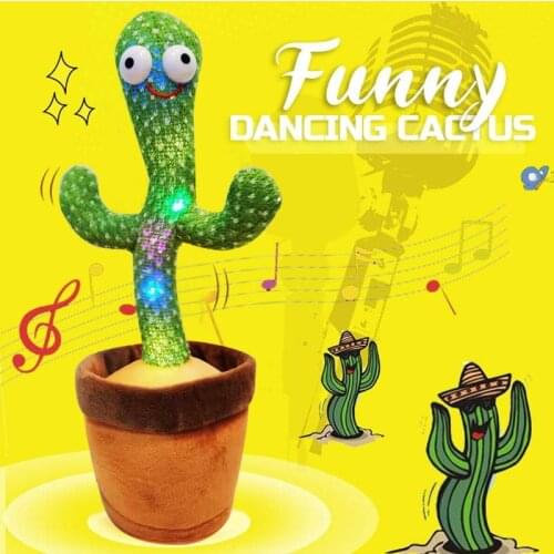 Dancing Cactus Singing 120 Songs Early Childhood Education Happy Stress-Relieving Decoration Gift Recordable Plush Cactus Toy