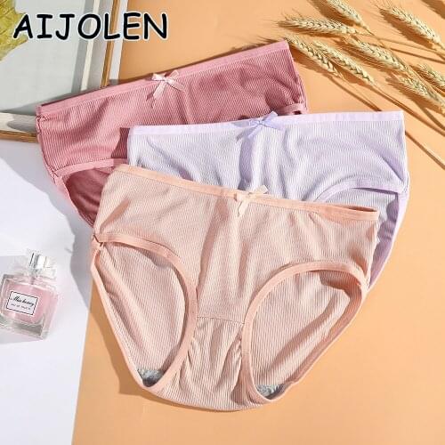 AIJOLEN Solid Color Ice Silk Underwear Cute Bow Knot Womens Panties Milk Silk Womens Briefs Breathable Large Size Underpants