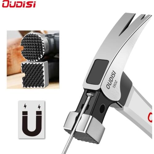 OUDISI Heavy Claw Hammer 100Z/130Z Nail Hammer Tool Steel Woodworking Striking Tools Magnetic Automatic Nail Suction Hammer