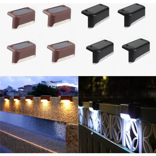 1/4/8/10Pcs Solar Led Light Outdoor Path Stair Waterproof Wall Lamp Garden Landscape Step Deck Lights Balcony Fence Solar Lights