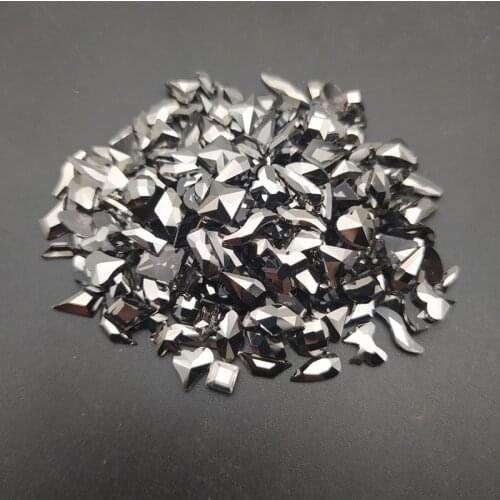 High Quality 50pcs/pacK Crystals Nail Diamond Stone Mine black Design Glass Rhinestones For 3D Nails Art Decorations