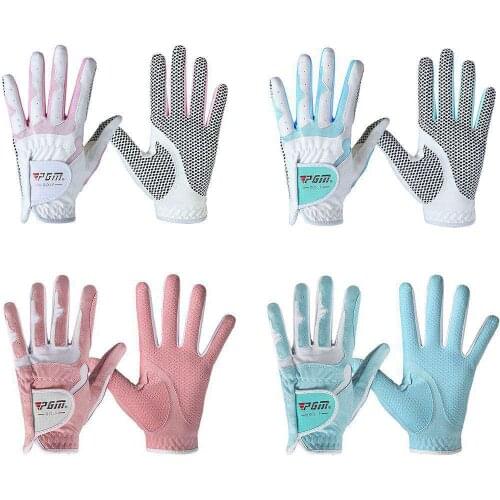 PGM Womens Golf Gloves Left Hand & Right Hand Sport High Quality Nanometer Cloth Golf Gloves Breathable Palm Protection