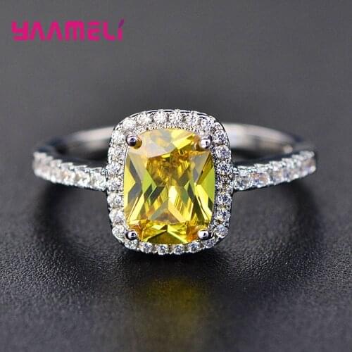 Sparkling CZ Rings for Women Ladies Genuine Sterling Silver S925 Jewelry Bague Bijoux Wholesale Wedding Party Gifts