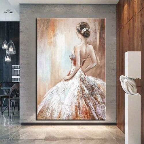 100% Hand Painted European Statues Painted Oil Painting Decorative Painting The Living Room Luxury Restaurant Light Mural