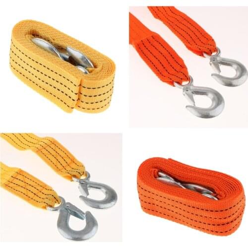 2pcs Heavy Duty Emergency Tow Strap 2x118''10,000LB Towing Rope Steel Hook