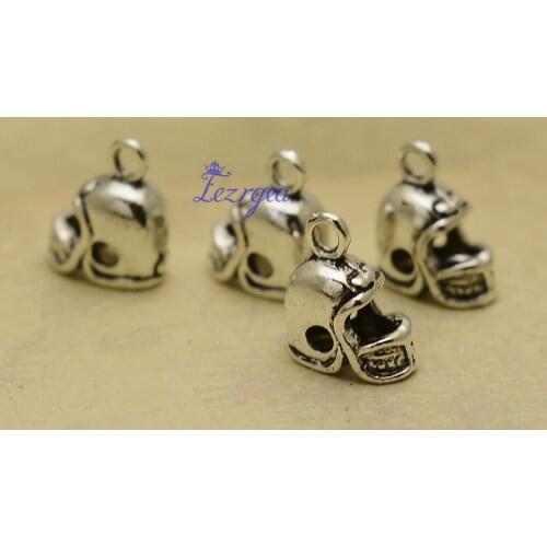 20pcs/lot--14x10x7mm, Antique silver plated 3D Football Helmet Sports charms,DIY supplies,Jewelry accessories