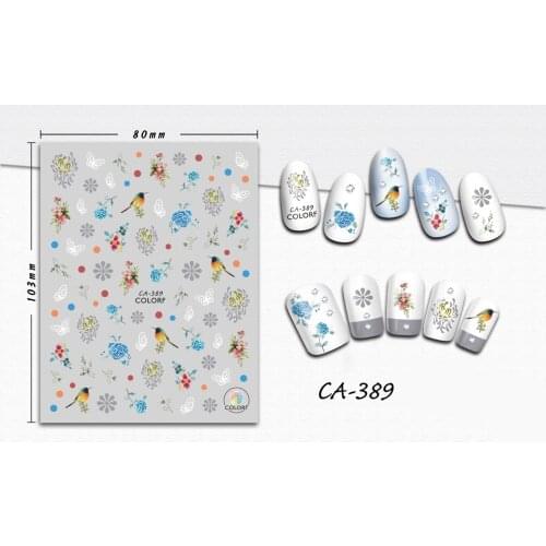 3D Nail Sticker Bird Flowers Butterfly Design Stickers for Nails Manicure Sticker Decals Decoration Nail Art Sticker Accessories