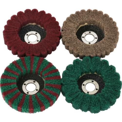 4Pcs 100mm Nylon Fiber Flap Polishing Grinding Wheel Disc For Angle Grinder