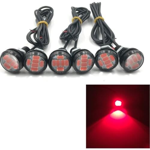 6PCS 12v 5730 6 SMD LED Eagle Eye Light Daytime Running Light Spotlight DRL LED Motorcycle Car lamp Red