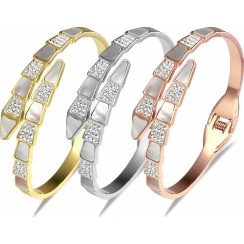 Fashion Cuff Bracelet Hot 316L Stainless Steel Rose Gold Female Bangle Bracelets Jewelry for Women Lover Gift