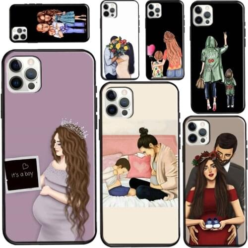 Baby Mom Fashion Girl For iPhone 12 mini 11 Pro Max Phone Case For iPhone 7 8 Plus 6S X XR XS Max SE 2020 Coque