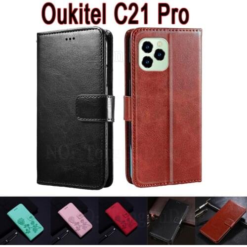 Etui For Oukitel C21 Pro Case Flip Wallet Funda Book On Oukitel C21Pro Case Magnetic Card Leather Phone Cover Hoesje Capa Bag