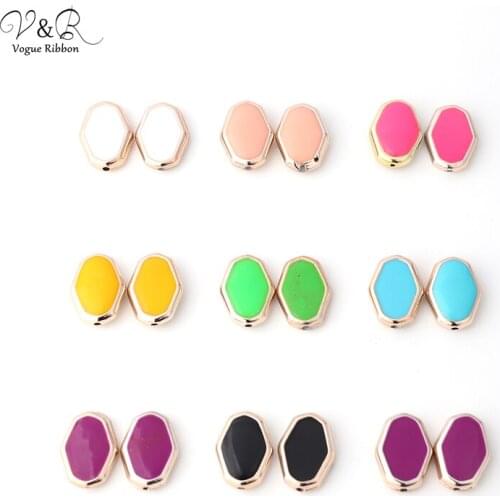DIY Handmade Jewelry Making Colorful Geometric Enamel Beads Charm Pendants Accessories Componenets DIY Bracelet Earring Findings