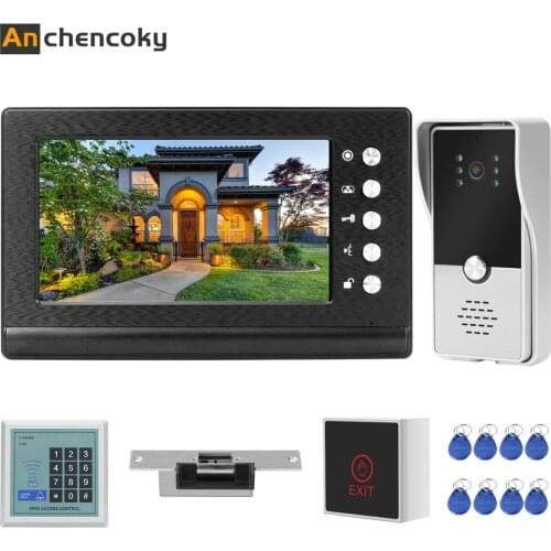 Anchencoky Video Door Phone Doorbell Intercom with Lock 1000TVL Doorbell Camera Support RFID Password Unlock Day Night Vision