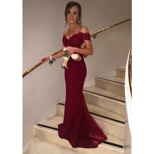 Elegant Long Cap Sleeve boat neck Mermaid Women Formal Gorgeous Purple Party prom gown 2018 Vestido de Festa bridesmaid dresses