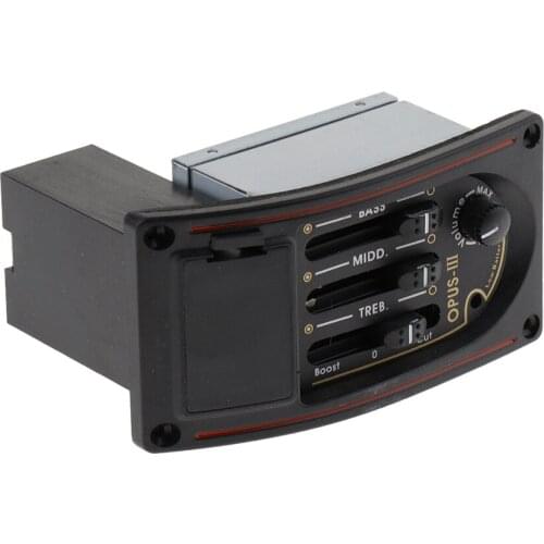 Exquisite 3 Band Wood Guitars Preamp Pickup Piezo Set EQ-OP3 Black