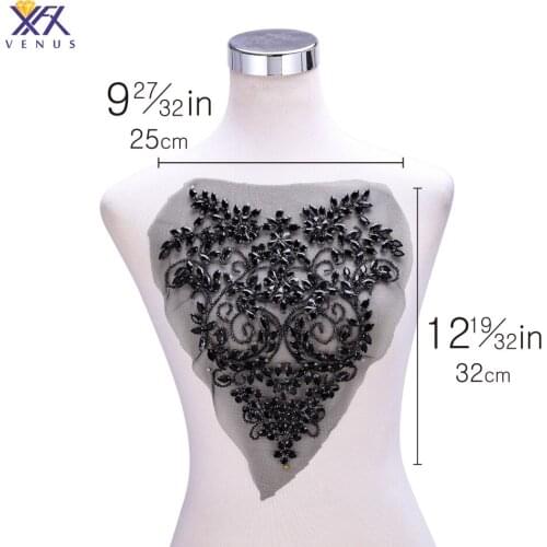 XFX VENUS 1pc beautiful flowers beaded bodice applique and crystal bodice Lady handmake Wedding Dress Accessories