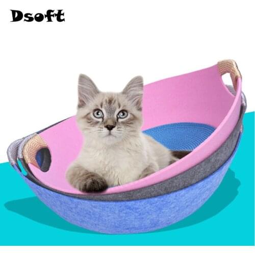 Pet Cat Bed Puppy Cage Lounger Grey Pink Pet House Nest Cat Basket Products With Removable Mattress For Cat Animals Supplies